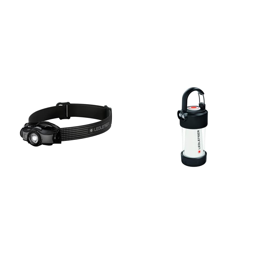 Ledlenser MH5 LED Stirn- und Handlampe in Einem & ML4 Laterne, Outdoor, Campinglampe, 300 Lumen, 45 Stunden Leuchtdauer, wiederaufladbar, inkl. Akkusatz und Magnetladekabel, 1 Stk. von Ledlenser