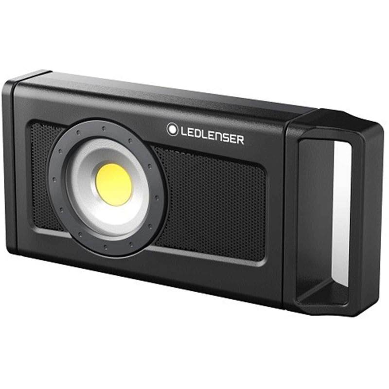 Ledlenser iF4R music LED Baustrahler, aufladbar, kabellos, IP54, 2500 Lumen, Bluetooth Lautsprecher, flexibler Standfuß mit Magnet, Stativhalterung, Arbeitsleuchte, Flutlicht von Ledlenser