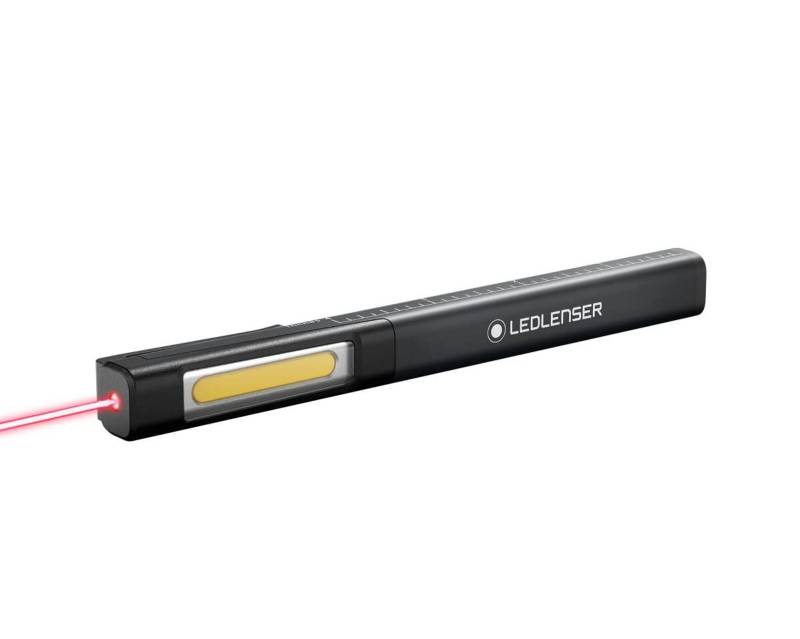 Ledlenser iW2R Laser Arbeitsleuchte LED, aufladbar, IP20, 150 Lumen, Laserpointer, 2 Helligkeitsstufen, Stiftleuchte, Befestigungs-Clip, USB-Kabel, Arbeit Handwerker von Ledlenser