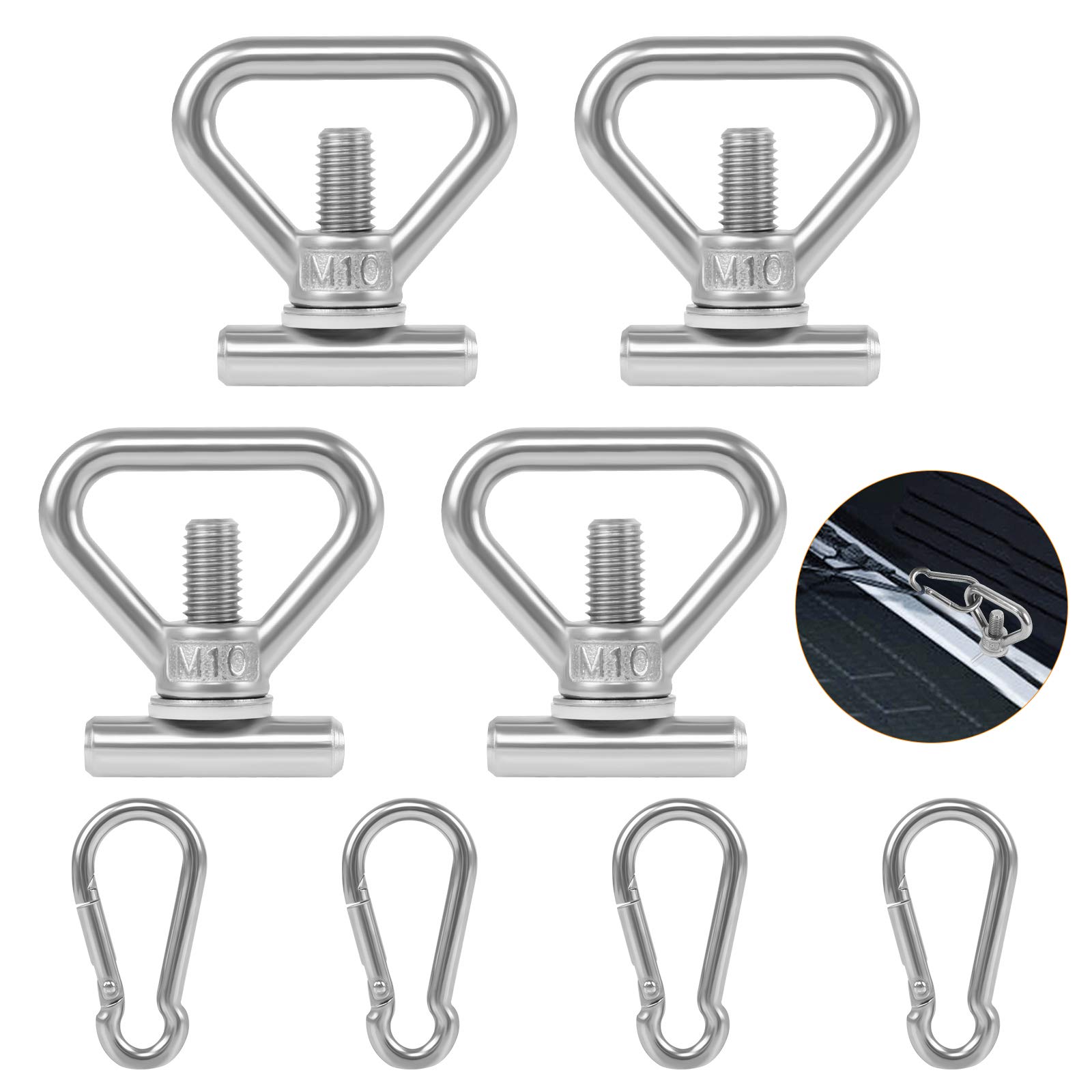 8Pcs Ladungssicherung Set Sicherungsschiene Ösenmuttern Ladungssicherung Zurrösen Edelstahl Ladungssicherung Schrauben für VW T5 / T6 von Ledoo