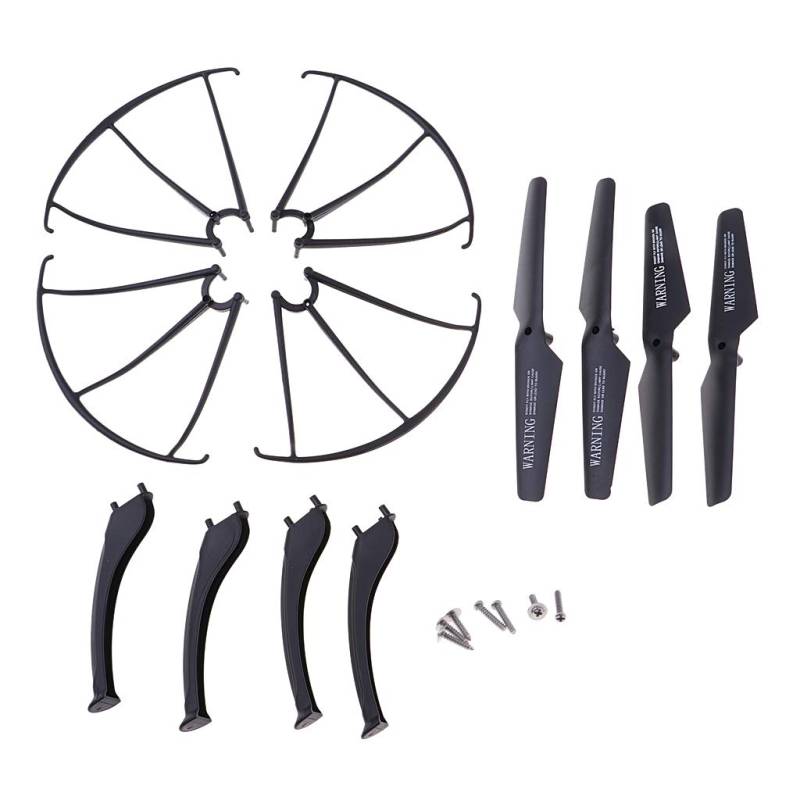 Leeadwaey Propeller + Fahrwerk + Prop Guard Kit passend für SYMA X5SC X5SW Drohne Quadcopter von Leeadwaey