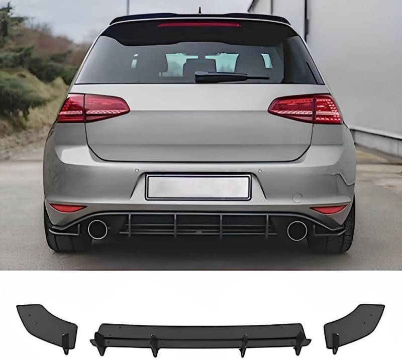 Für VW Golf 7 VII MK7 GTI 2014 2015 2016 2017 Hinten diffusor Lip Splltter Stoßstange Wache,Auto Hinten Stoßstange Diffusor Lip Spoiler von LeiBaOF