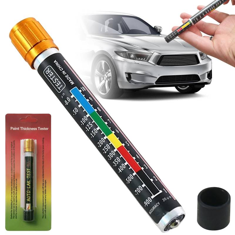 Leikurvo Lackmessgerät, Auto Lackdickenmessgerät Magnetische lackmessgerät Auto Lackfilmstift Autolack Tester Lackmessgerät Karosserie Schadens Detektor mit Magnetspitzenskala von Leikurvo