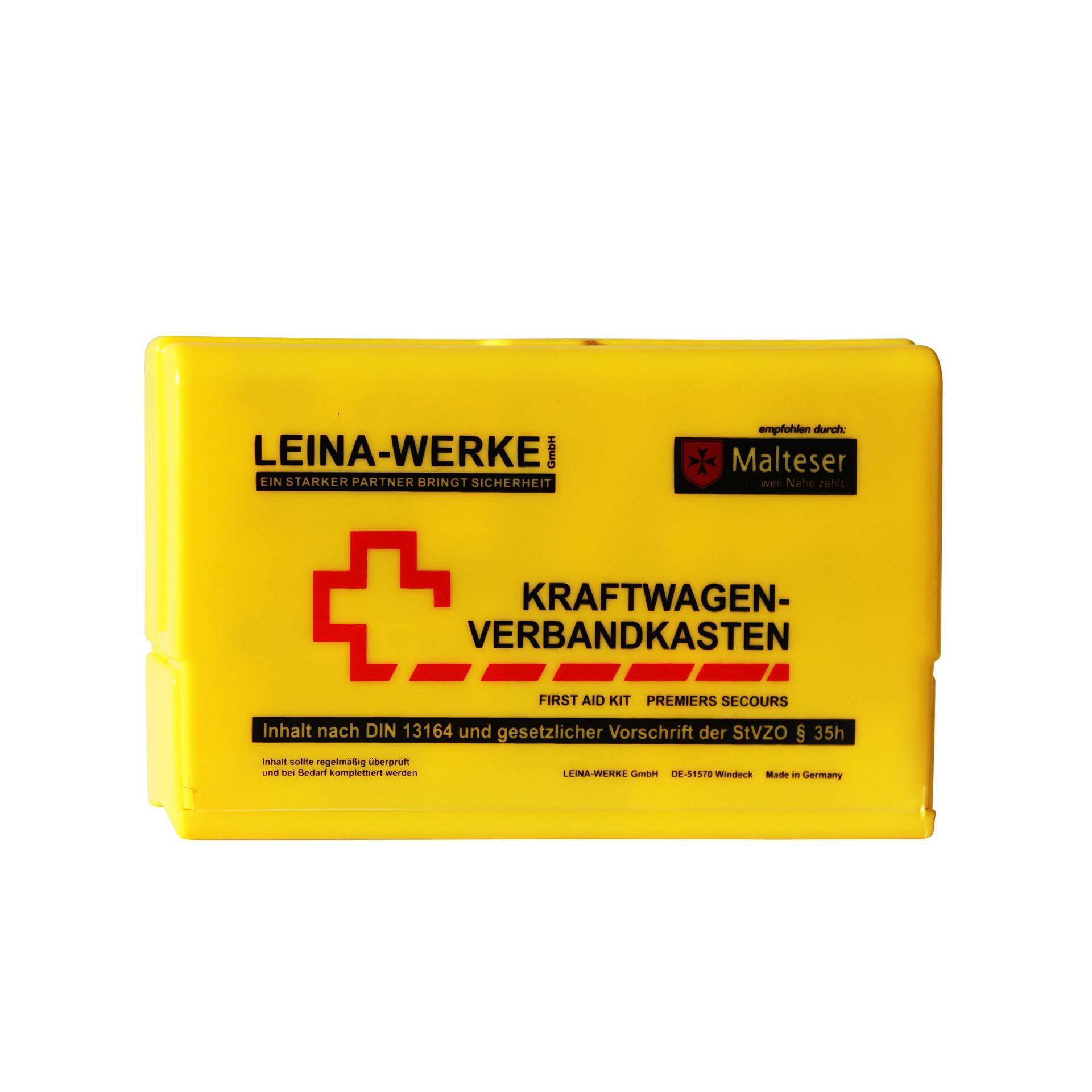 Leina-Werke 10060 KFZ-Verbandkasten Leina-Star II, Gelb/Schwarz/Rot von LEINA-WERKE