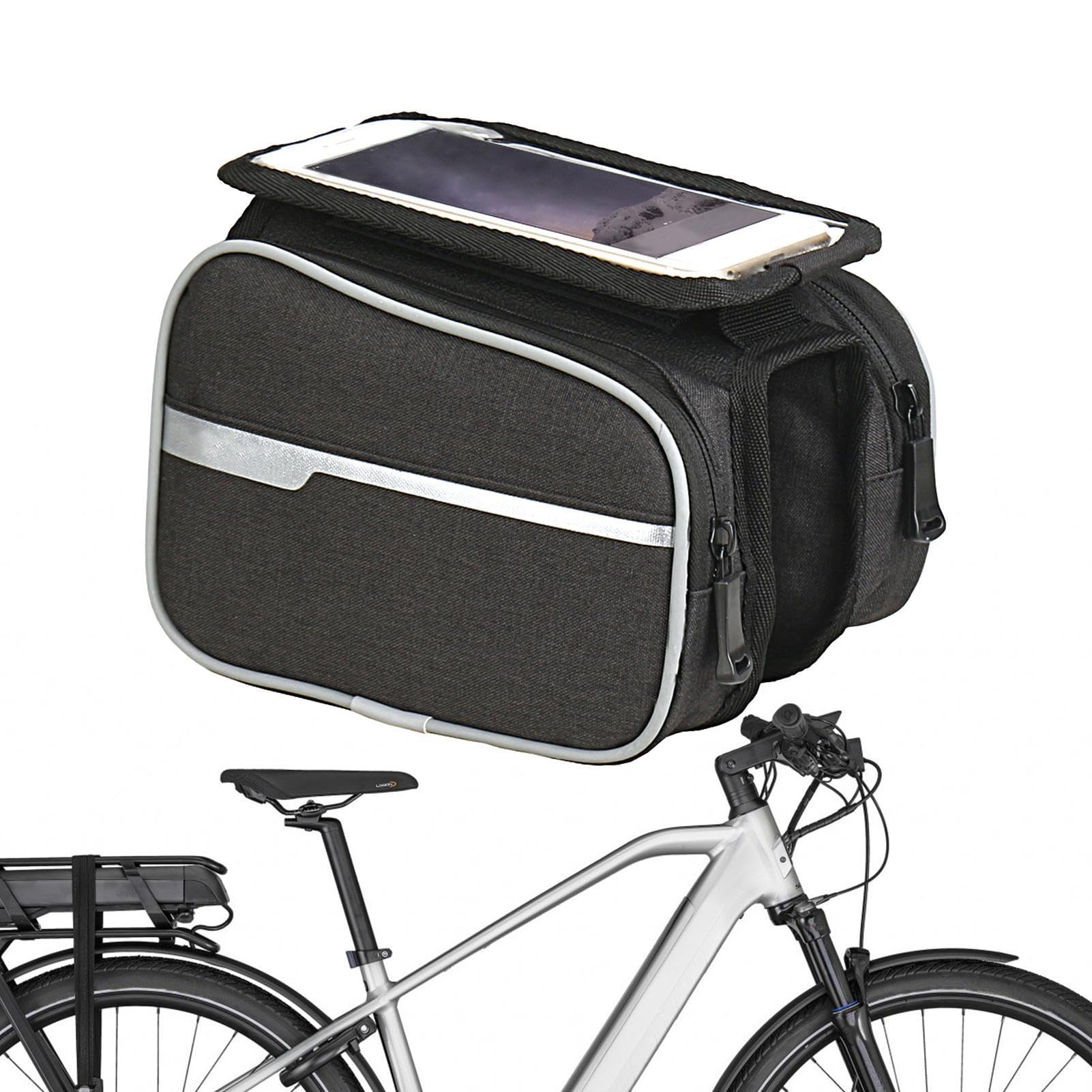 Lembeauty Fahrrad-Handytasche, Fahrrad-Handyhalterungstasche - Handyhaltertasche,Handyhaltertasche, Touchscreen-Handytasche für Fahrräder, Rahmentasche für Handys unter 6,2 Zoll, Damen Herren von Lembeauty