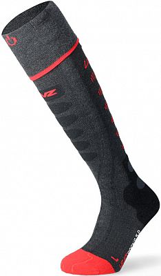 Lenz Heat Sock 5.1 Toe-Cap, Strümpfe beheizbar - Dunkelgrau/Rot - 35 EU - 38 EU von Lenz