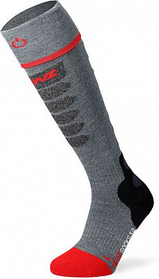 Lenz Heat Sock 5.1 Toe-Cap Slim, Strümpfe beheizbar - Grau/Rot - 35 EU - 38 EU von Lenz