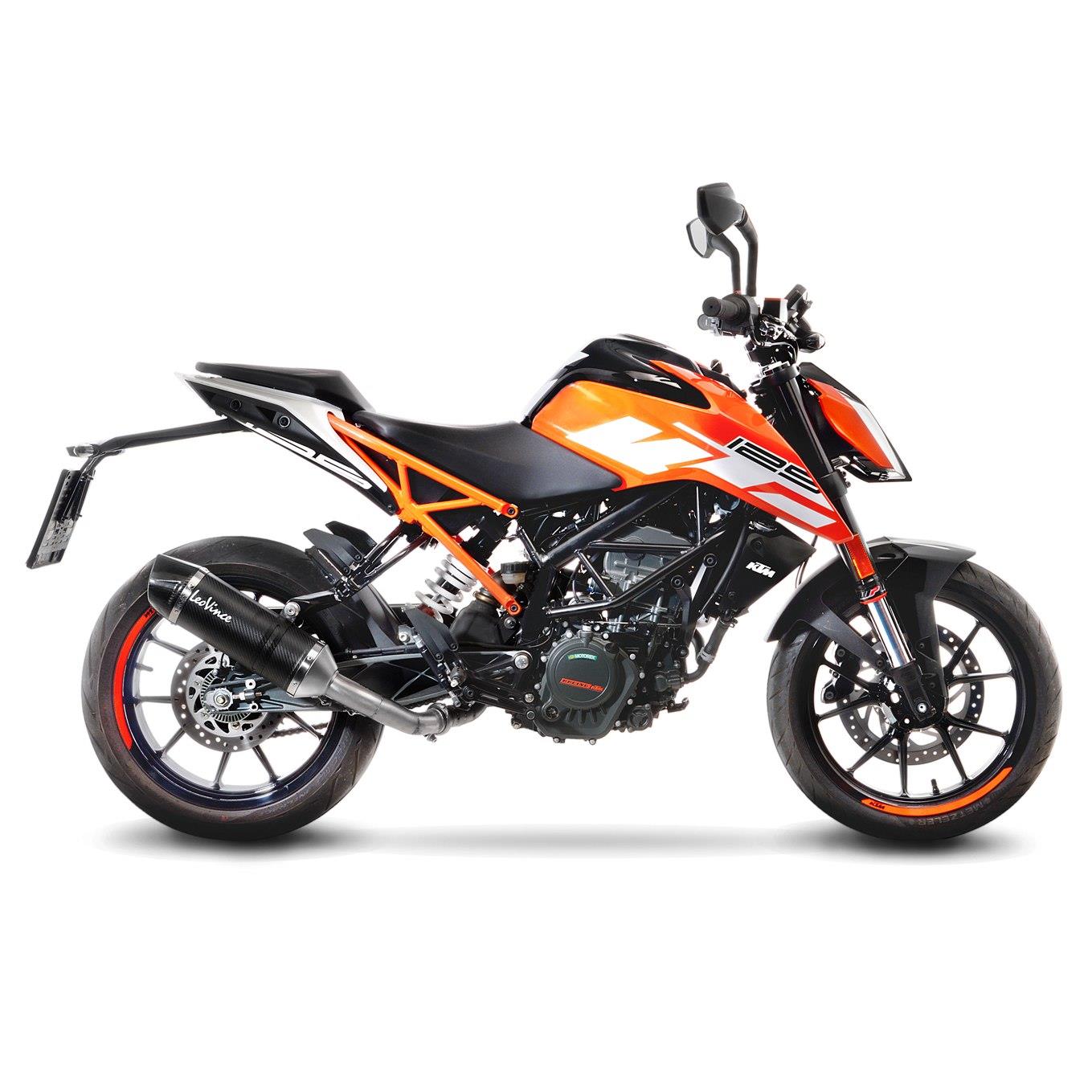 LeoVince Sportauspuff LV One EVO Carbon KTM DUKE 125 / 390 Bj.2017-2020 EURO4 eintragungsfrei+ABE von LeoVince