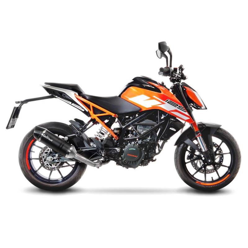 LeoVince Sportauspuff LV One EVO Carbon KTM DUKE 125 / 390 Bj.2017-2020 EURO4 eintragungsfrei+ABE von LeoVince