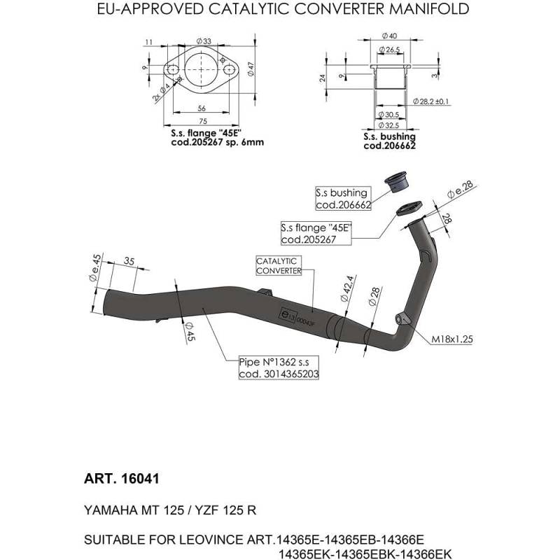 SBK EU-APPROVED CATALYTIC CONVERTER MANIFOLD von LeoVince