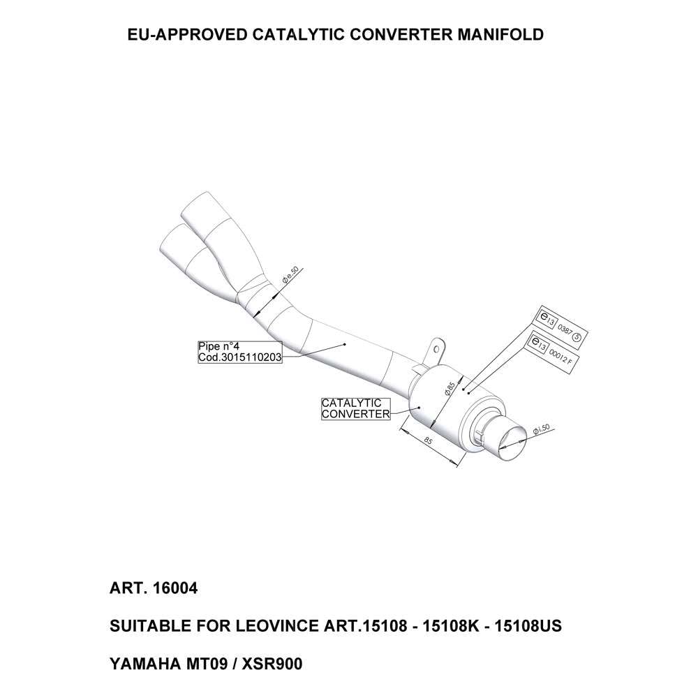 SBK EU-APPROVED CATALYTIC CONVERTER MANIFOLD von LeoVince