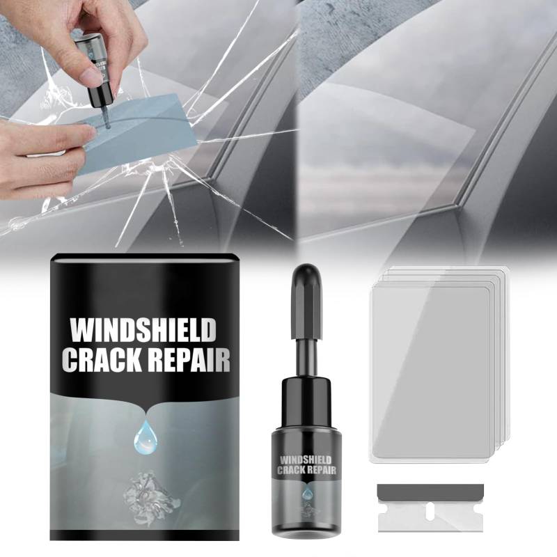 Windschutzscheiben Reparaturset, Auto Windshield Reparatur Flüssigkeit, Windschutzscheiben Reparatur Set, Auto Scheiben Reparaturset, Glasreparaturflüssigkeit für Scheiben Cracks (1er-Set) von Lergas