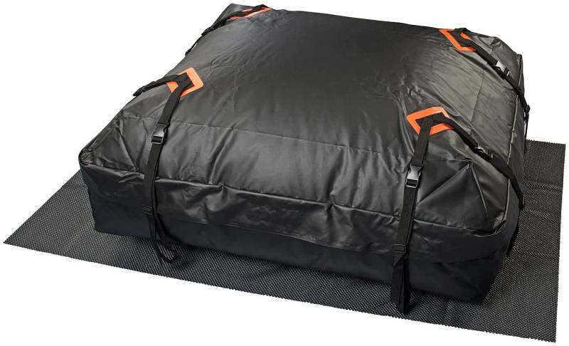 Lescars Dachbox: wasserdichte Dachtasche aus reißfester PVC-Plane mit Matte, 425 Liter (Dachkoffer, Dachtasche Auto, Dachgepäckträger) von Lescars