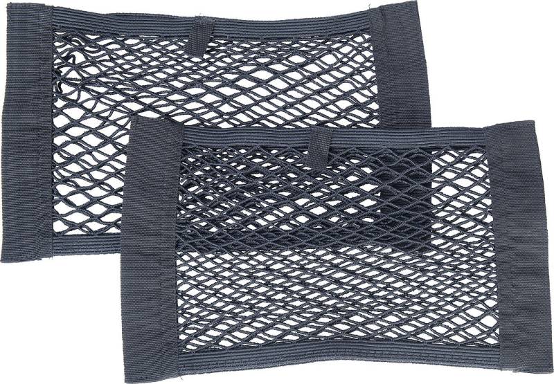 Lescars Gepäcknetz elastisch: 2er-Set Universal Aufbewahrungsnetz, 25 x 40 cm, elastisch (Aufbewahrungsnetz Auto, Gepäcknetz Auto Kofferraum, Smartphone Halterung) von Lescars