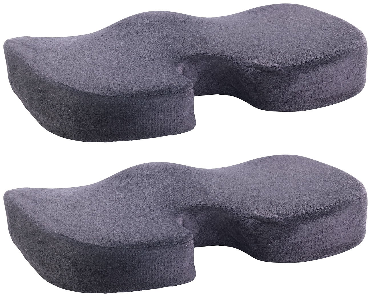 Lescars Stuhl-Sitzkissen: 2er-Set Memory-Foam-Sitzkissen für bequemes Sitzen im Auto, Büro & Co. (ergonomisches Sitzkissen Auto, Sitzkissen für Autos, Autositz Orthopädische Auflage) von Lescars