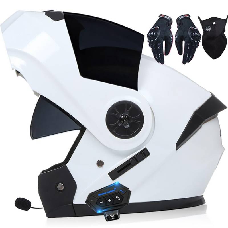 Helm Motorrad mit integriertem Bluetooth Modularer Bluetooth-Helm Klapphelm Full Face Motorradhelm mit ECE Zertifiziert Damen Integralhelme vollvisierhelm sturzhelm Motorrad Herren von Letetexi