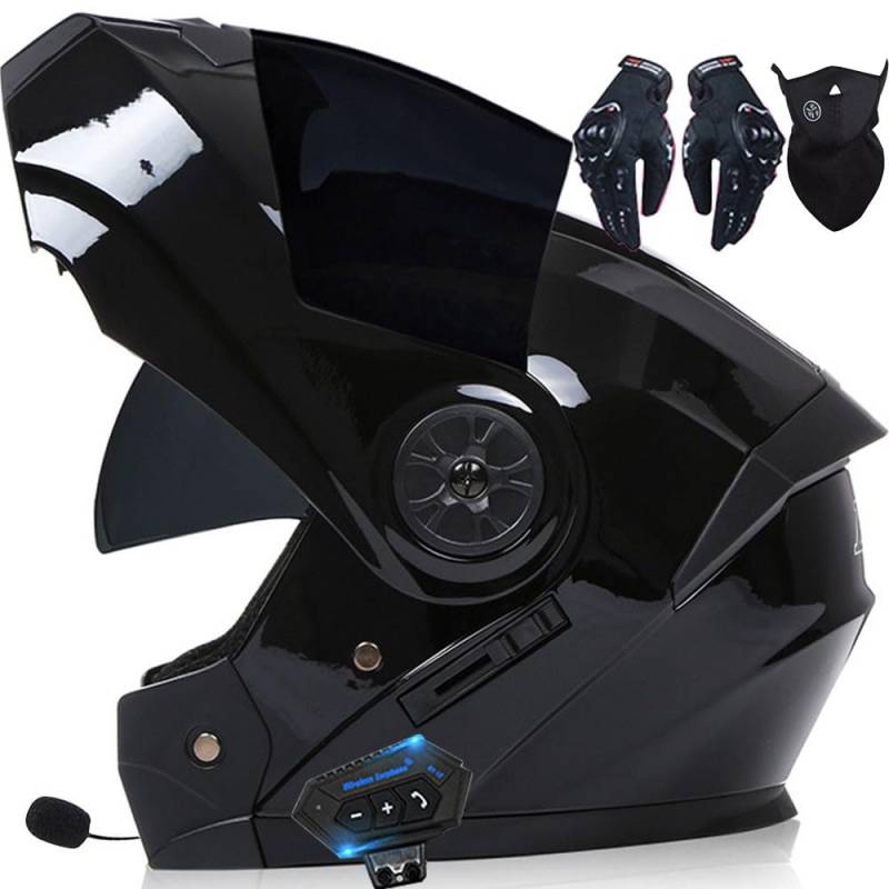 Helm Motorrad mit integriertem Bluetooth Modularer Bluetooth-Helm Klapphelm Full Face Motorradhelm mit ECE Zertifiziert Damen Integralhelme vollvisierhelm sturzhelm Motorrad Herren von Letetexi