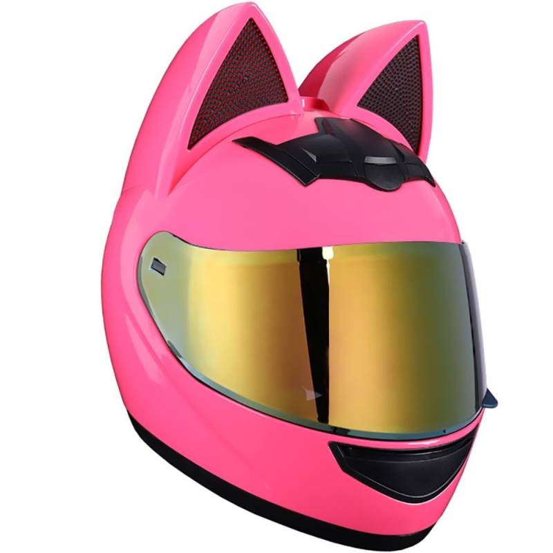 Motorradhelm mit ECE Genehmigt Herren, Fullface Helm mit Schirm Anti Fog Doppelvisier Motorrad Klapphelm Geschlossenen Motorradhelm Katzenohren für Damen Vollvisierhelm leise von Letetexi