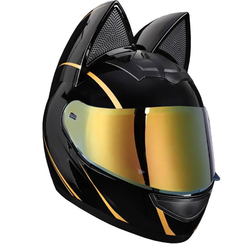 Motorradhelm mit ECE Genehmigt Herren, Fullface Helm mit Schirm Anti Fog Doppelvisier Motorrad Klapphelm Geschlossenen Motorradhelm Katzenohren für Damen Vollvisierhelm leise von Letetexi