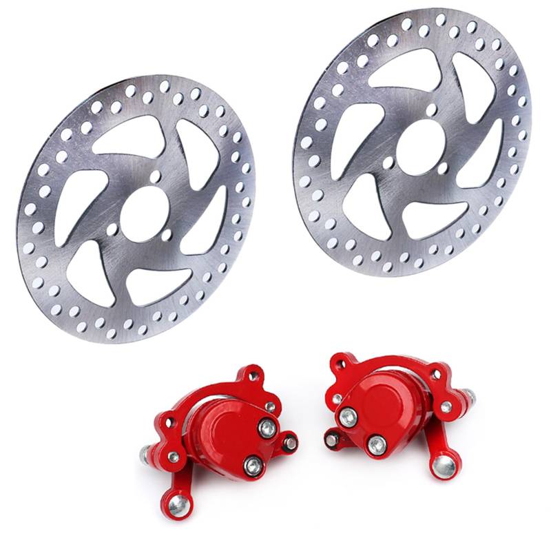 Letgoing 120 mm/140 mm Motorrad-Bremsscheiben vorne hinten Bremssättel, Bremsscheiben-Bremssattel-Kit für Mini Dirt Bike 43cc 47cc 49cc Go Kart Scooter Mini Moto E-Bike Bremsrotoren von Letgoing