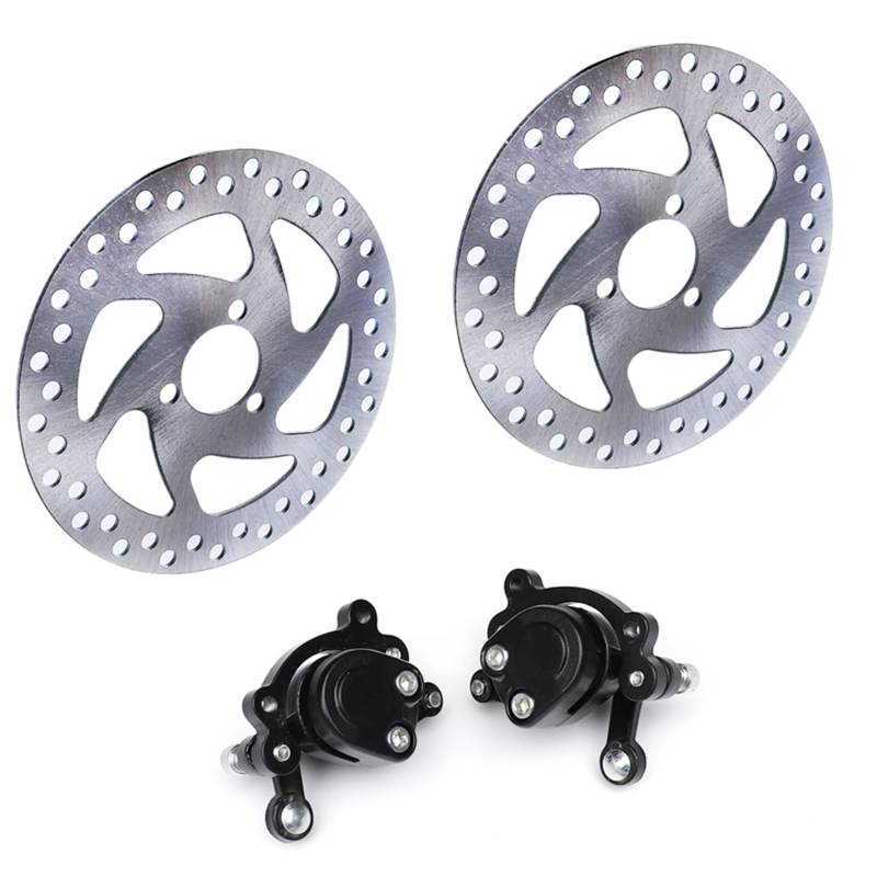 Letgoing 120 mm/140 mm Motorrad-Bremsscheiben vorne hinten Bremssättel, Bremsscheiben-Bremssattel-Kit für Mini Dirt Bike 43cc 47cc 49cc Go Kart Scooter Mini Moto E-Bike Bremsrotoren von Letgoing