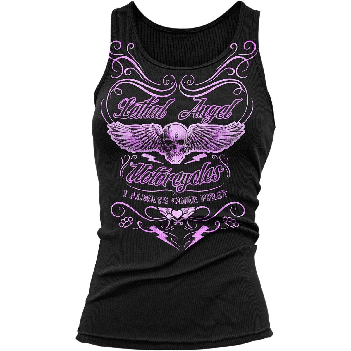 Lethal Threat Damen Shirt (I Come First Tank Top) (Schwarz, Größe S) von Lethal Threat