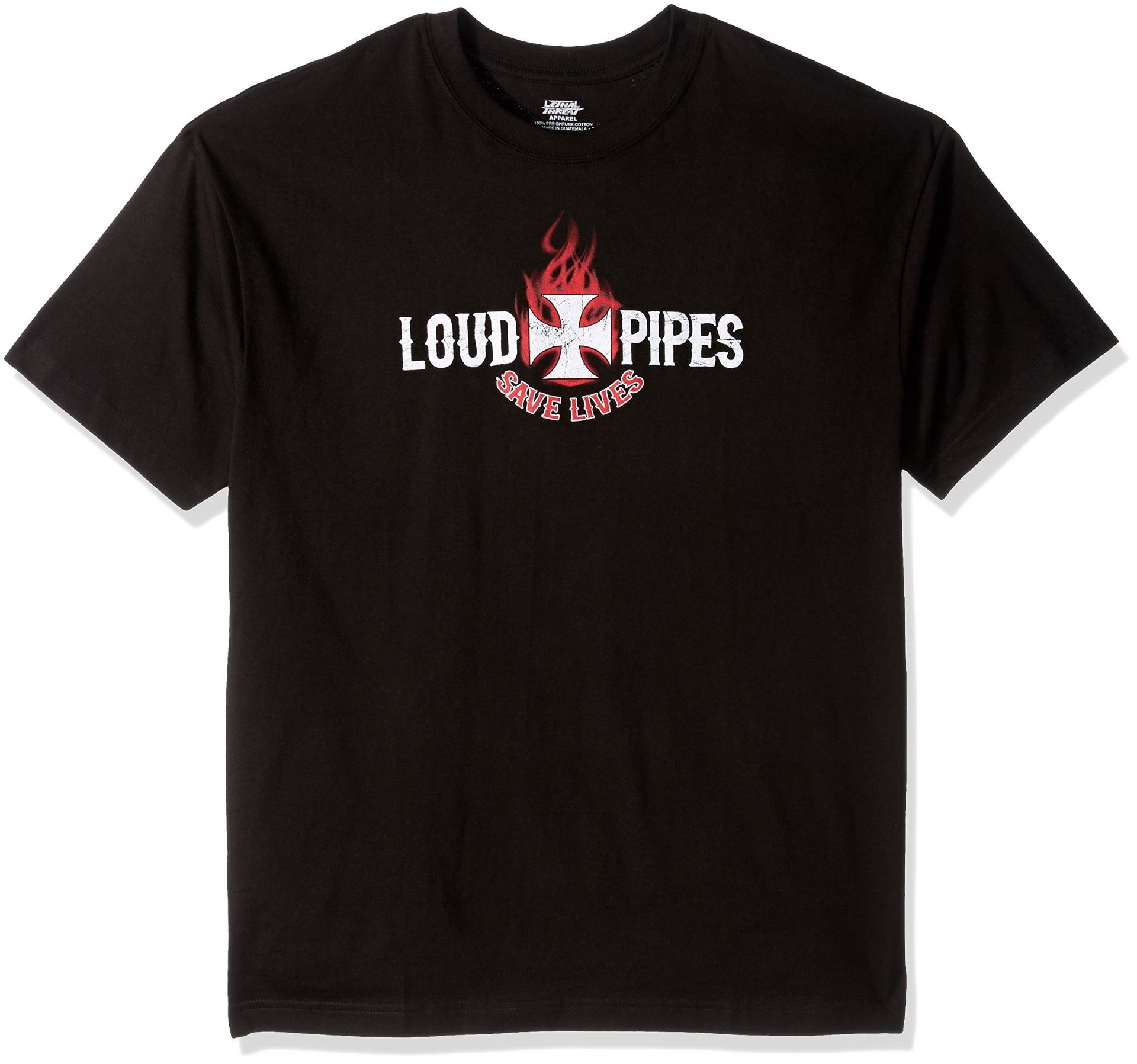 Lethal Threat Designs Lethal Threat (LT20180XL) Men's 'LOUD PIPES SAVE LIVES' T-Shirt (Black, X-Large) von Lethal Threat