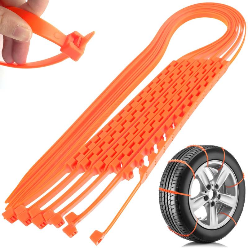 Lets Joy 10 Stück Auto Schneekette, Anti Rutsch Reifenkette, Auto Reifen Schneekette Anti Rutsch, Notfall Anti Schneeketten Universal, Winter Tragbare Schneereifen Ketten Wiederverwendbar von Lets Joy