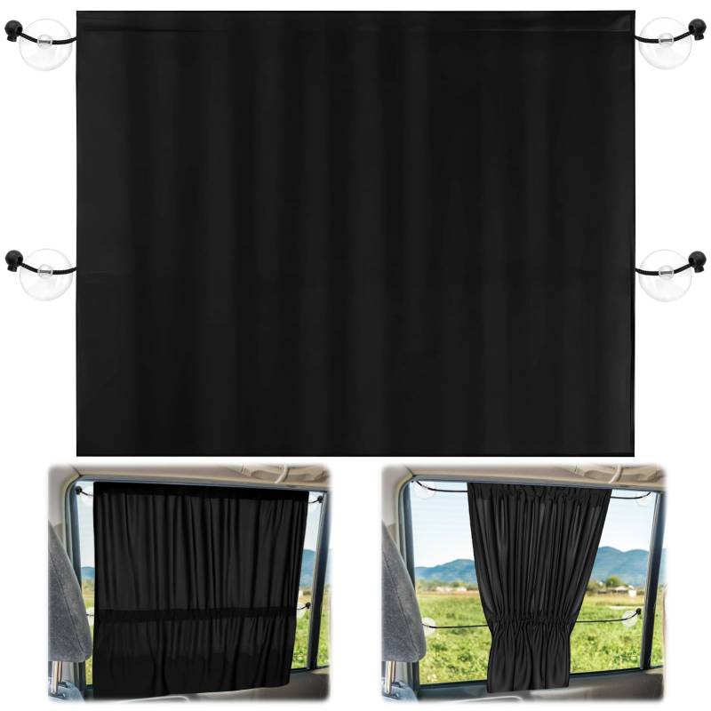 Lets Joy 2 Stück Auto Sonnenshutz Kinder, 65 x 50cm Sonnenschutz Auto mit Vorhang, Auto Seitenfenster Schatten, UV Schutz Wärmeisoliert Sonnenschutz mit Saugnäpfen Universelle Autofenster von Lets Joy