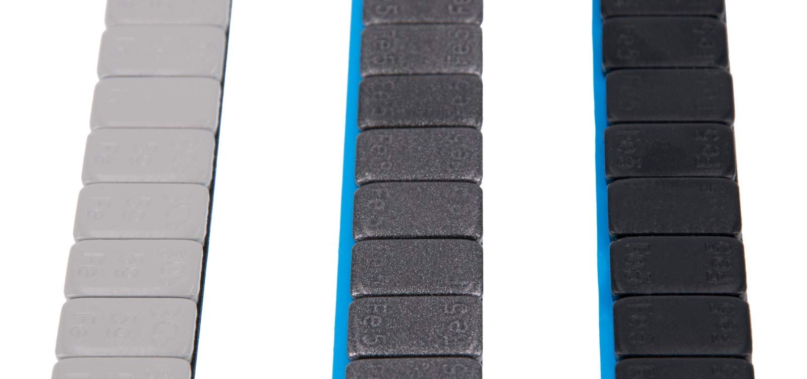 Levando 7X Auswuchtgewichte SCHWARZ & GRAU 420g Klebegewichte Stahlgewichte Kleberiegel 60g mit ABRISSKANTE verzinkt & kunststoffbeschichtet 3 Farben BGS, Farbe: Schwarz von Levando