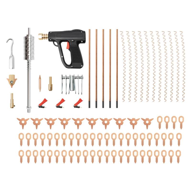 Levkitch 86-TLG Zubehör Dent Puller Kit Auto Dellen Reparatur Ausbeulwerkzeug Set Lackfreies Beulen Reparaturset Dent Puller Kit Auto Karosserie Reparatur Tool Spotter Schweißgerät Ausbeul Set von Levkitch