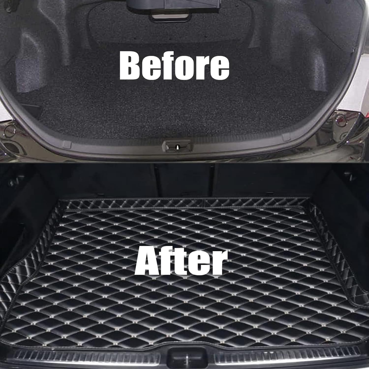 Kofferraum Leder Schutzmatte für Audi S3 Notchback 2015-2019,benutzerdefinierte wasserdicht rutschfestes Auto hinten Kofferraum Matte,4 Schichten gesteppt,hundefreundlich,A/Black-Beige von Lgtcjzfw