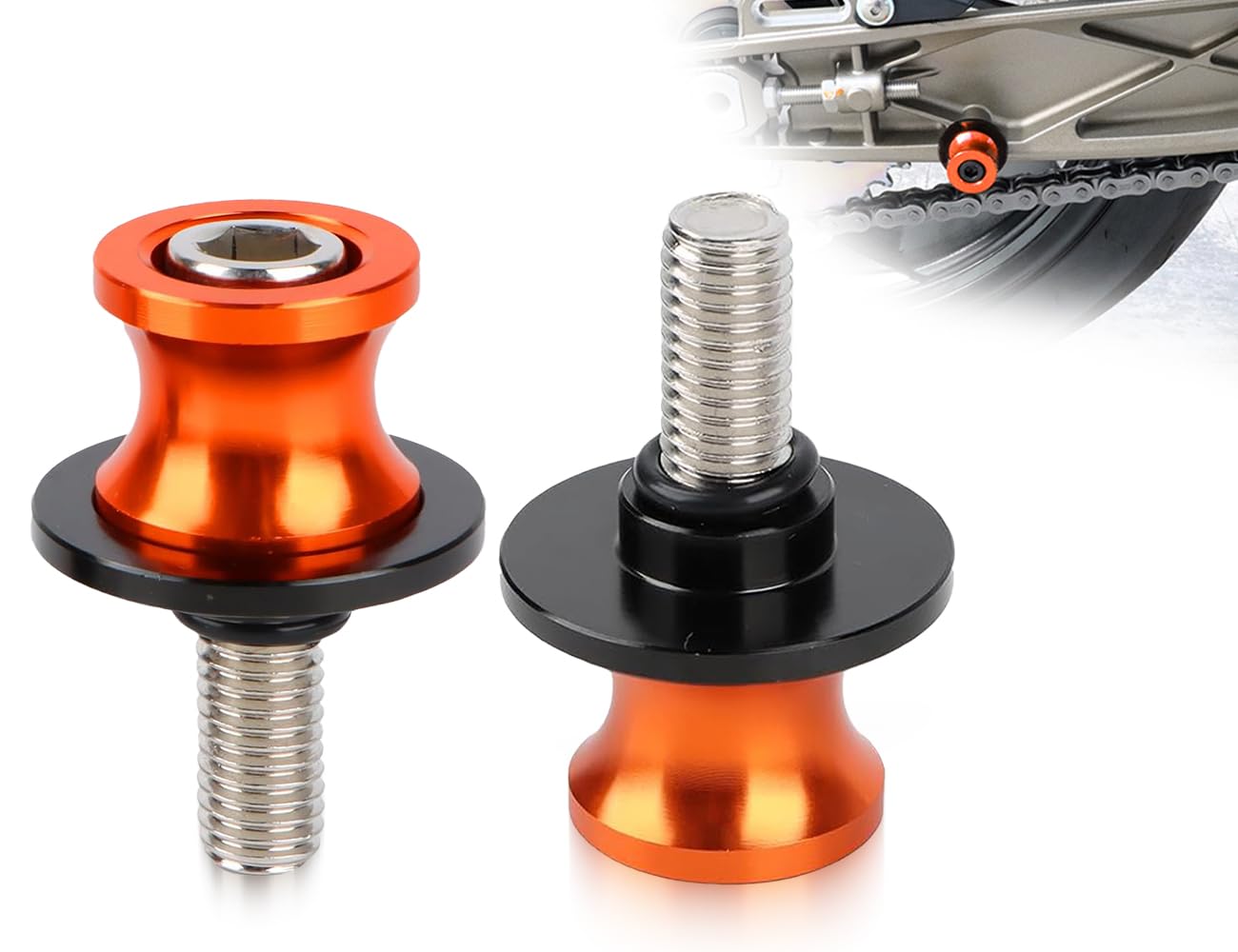 Lhbwhiz 2 Stück M10 SchwingeStänder,Motorrad Schwingenadapter,Universalschwinge Spools,für Lifting Pin Screw Rear Sliders,Kompatibel mit Duke 125 200 250 390 690 790 890 Motorradständer von Lhbwhiz