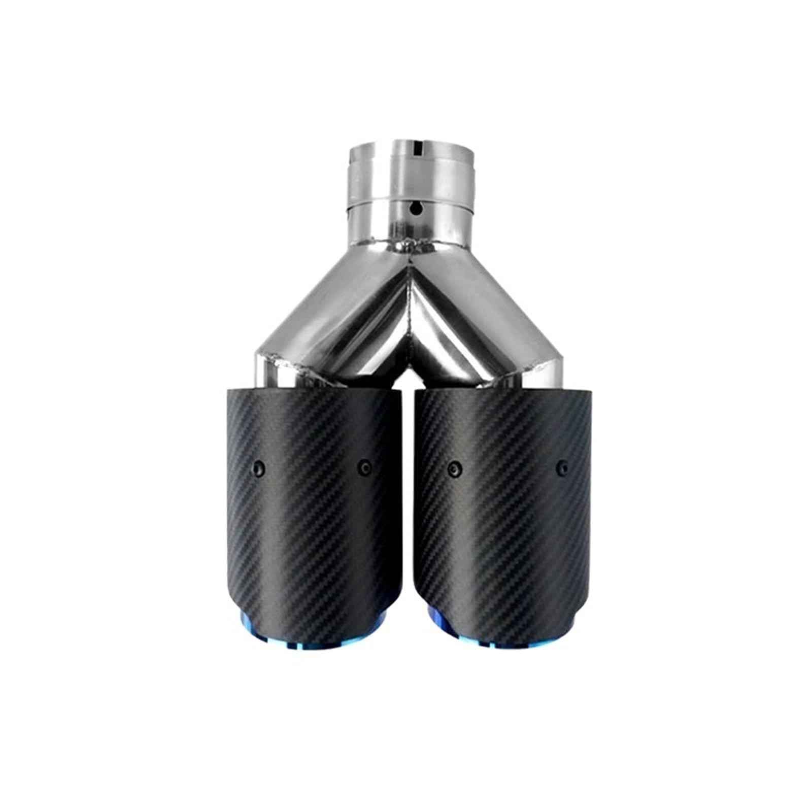 Auspuff Pfeife Carbon Auto Auspuffrohr Hinten Spitze 3,5 "Outlet 1Pcs 2,5" Inlet 63mm Universal Doppel Auspuff Spitze Auspuffrohr Halsschwanz(Matt Blue) von Lhdktee