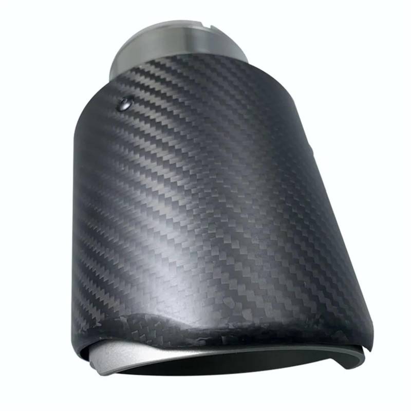 Auspuff Pfeife Universal 304 Edelstahl Schalldämpfer Dekorationen Auto Carbon Fibre Auspuff System Schalldämpfer Rohr Spitze Gerade Auspuffrohr Halsschwanz(51MM IN 101MM Out) von Lhdktee