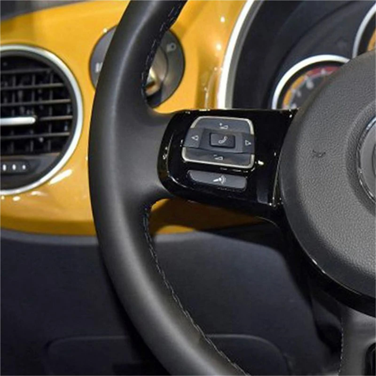 Auto-Lenkradabdeckung Für VW Für Käfer 2012 2013 2014 2015 2016 Für Up 2013 2014 2015 2016 Micro Faser Leder Auto Lenkrad Abdeckung Auto Innen Lenkradbezüge(Red Thread) von Lhdktee