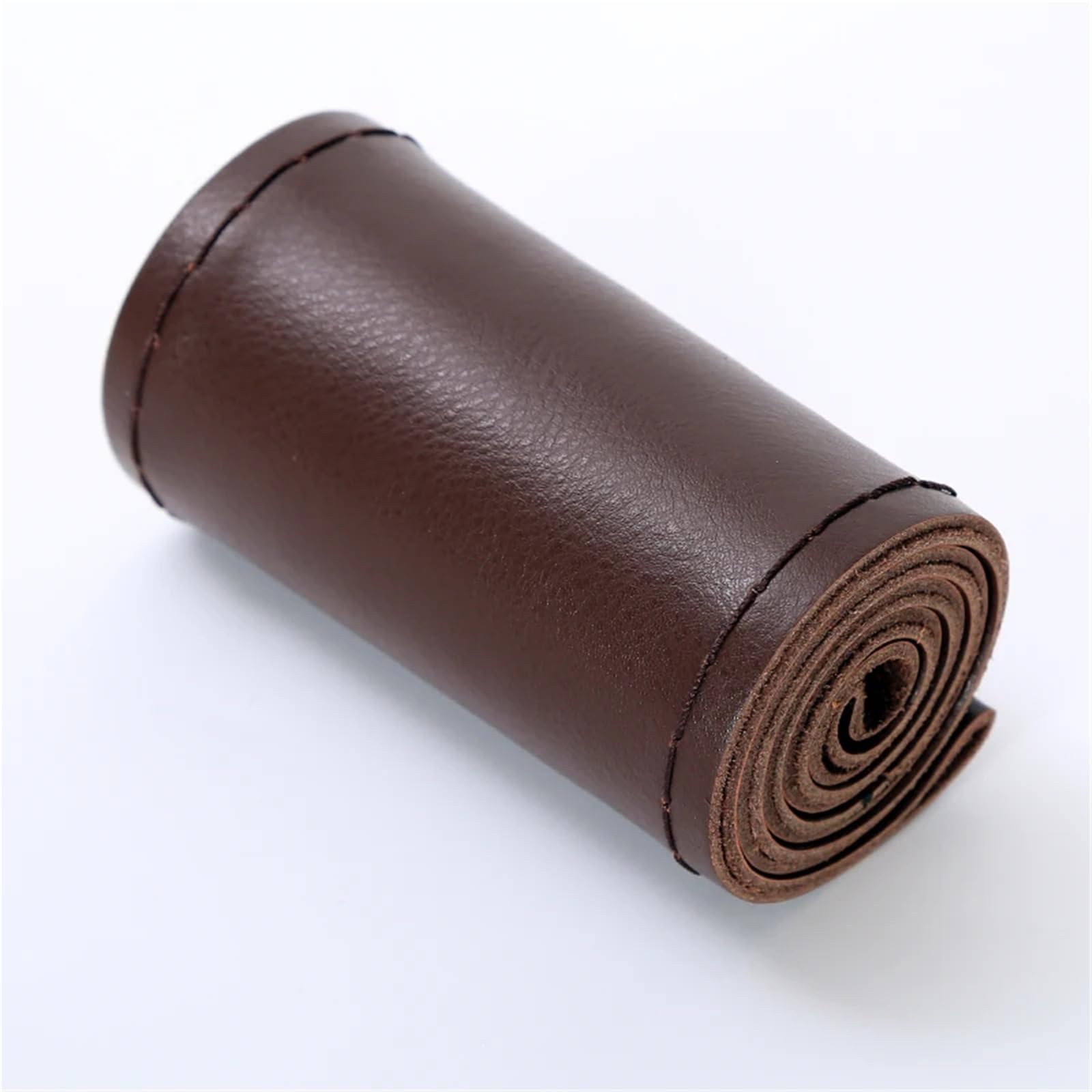 Auto-Lenkradabdeckung Universal-Leder-Auto-Lenkrad-Stich Auf Wrap-Abdeckung Passend Für 38 cm 14 cm Atmungsaktiv Und rutschfest Schwarz Grau Beige Lenkradbezüge(Dark Brown line) von Lhdktee