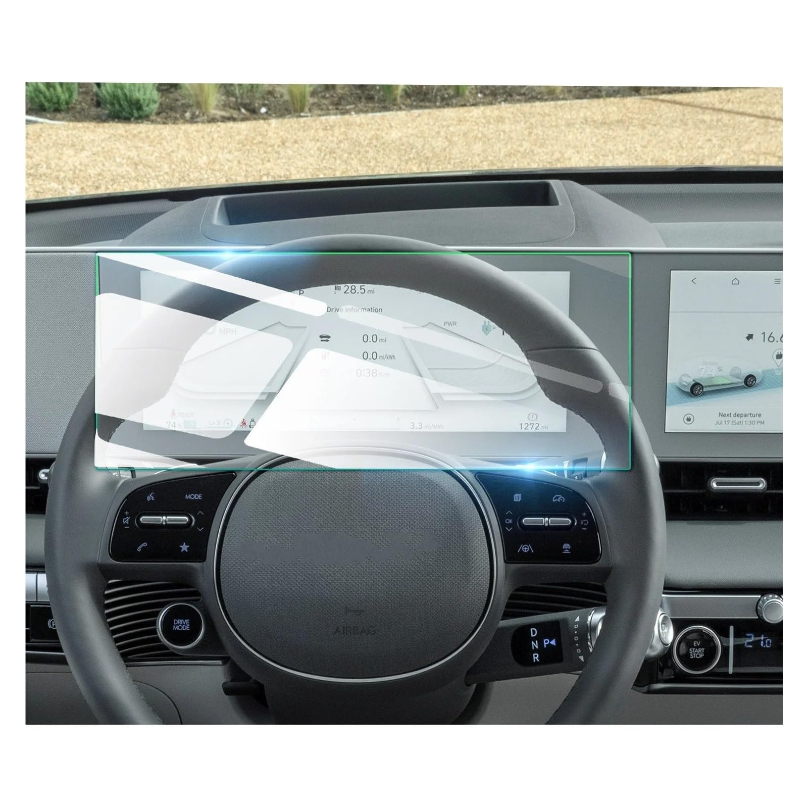 GPS Displayschutzfolie 12 Zoll Auto Navigation Touch Center Screen Protector Für Ioniq 5 2021-2023 2024 Auto Innen Zubehör Instrumententafel Schutzfolie(12-Inch) von Lhdktee