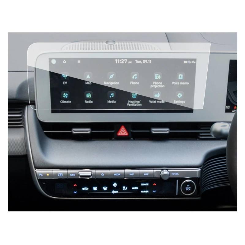 GPS Displayschutzfolie 12 Zoll Auto Navigation Touch Center Screen Protector Für Ioniq 5 2021-2023 2024 Auto Innen Zubehör Instrumententafel Schutzfolie(Right Hand Drive) von Lhdktee