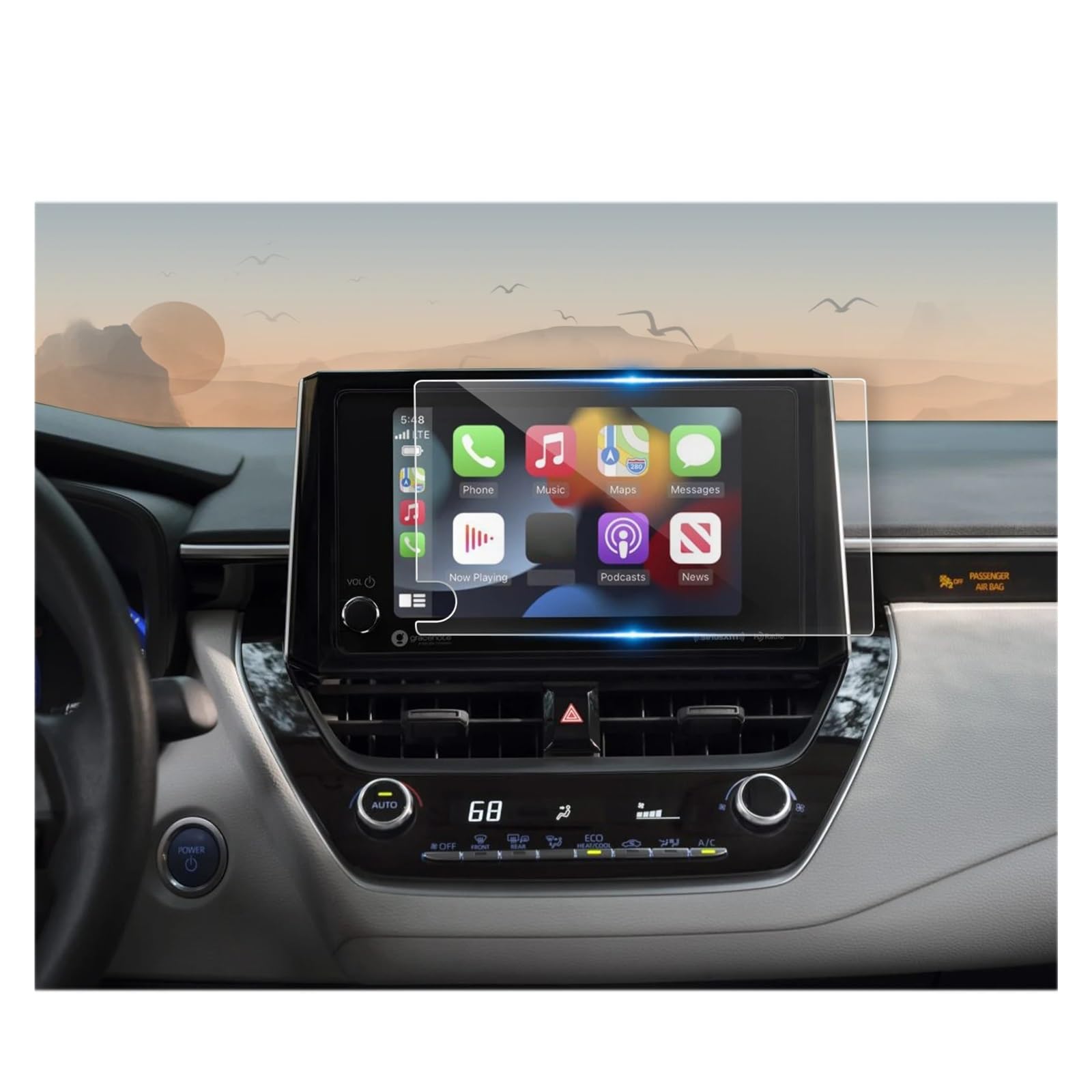 GPS Displayschutzfolie 8-Zoll Auto Navigation Touchcenter Screen Protector Für Toyota Für Corolla 2023 Auto Innen Zubehör Instrumententafel Schutzfolie(Left Hand Drive) von Lhdktee