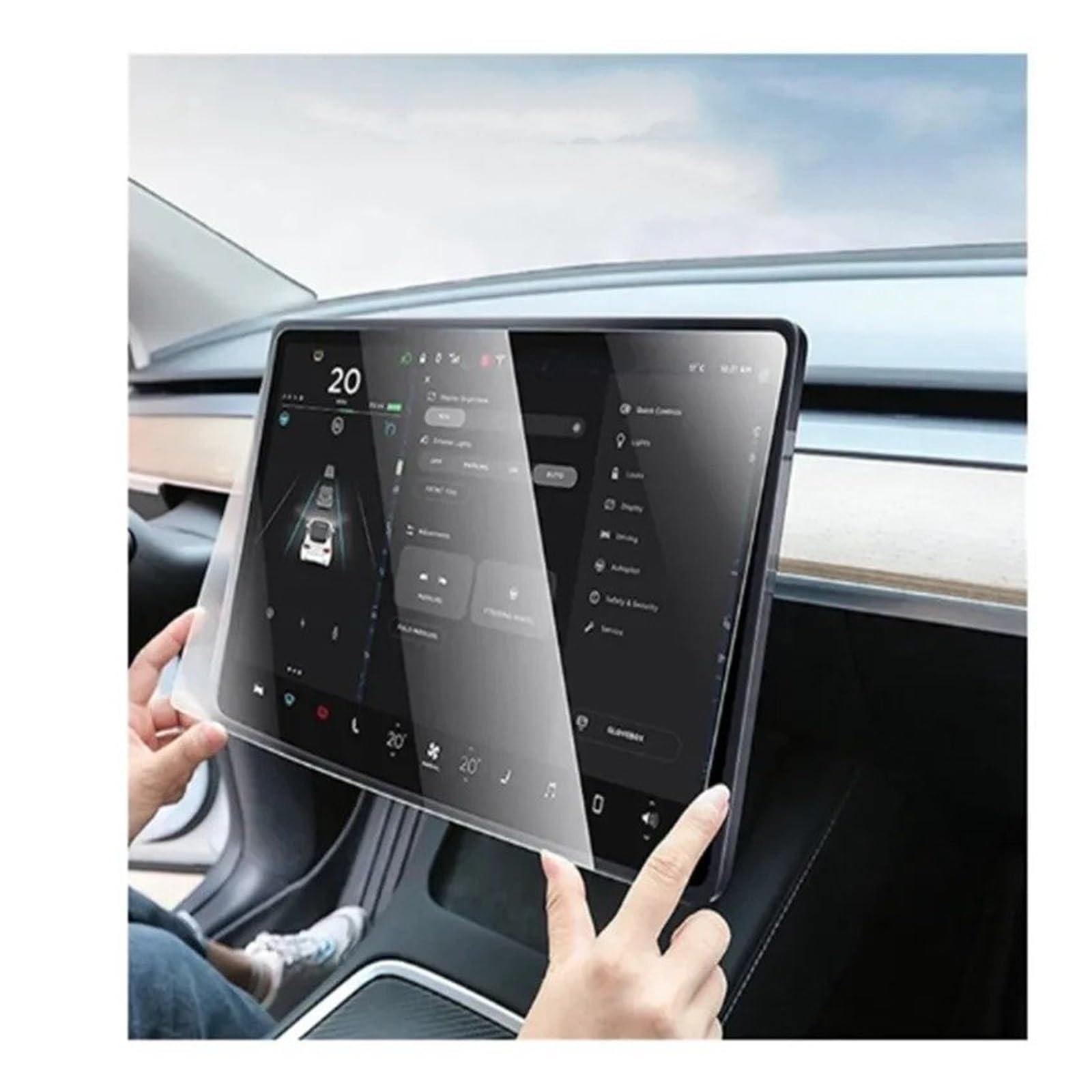 GPS Displayschutzfolie 9H Matt Gehärtetes Glas Screen Protector Center Control Navigation Film Für Tesla Für Modell 3 Y 2023 2022 2021 Instrumententafel Schutzfolie(Model 3 Y-Matte) von Lhdktee