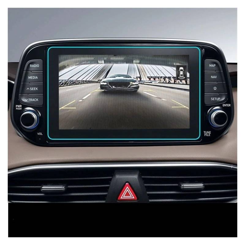 GPS Displayschutzfolie Displayschutzfolie Aus Gehärtetem Glas Für Hyundai Für Santa Fe TM 2019 2020 8 Zoll Autonavigation 9H Displayschutzfolie Aus Gehärtetem Glas Instrumententafel Schutzfolie von Lhdktee