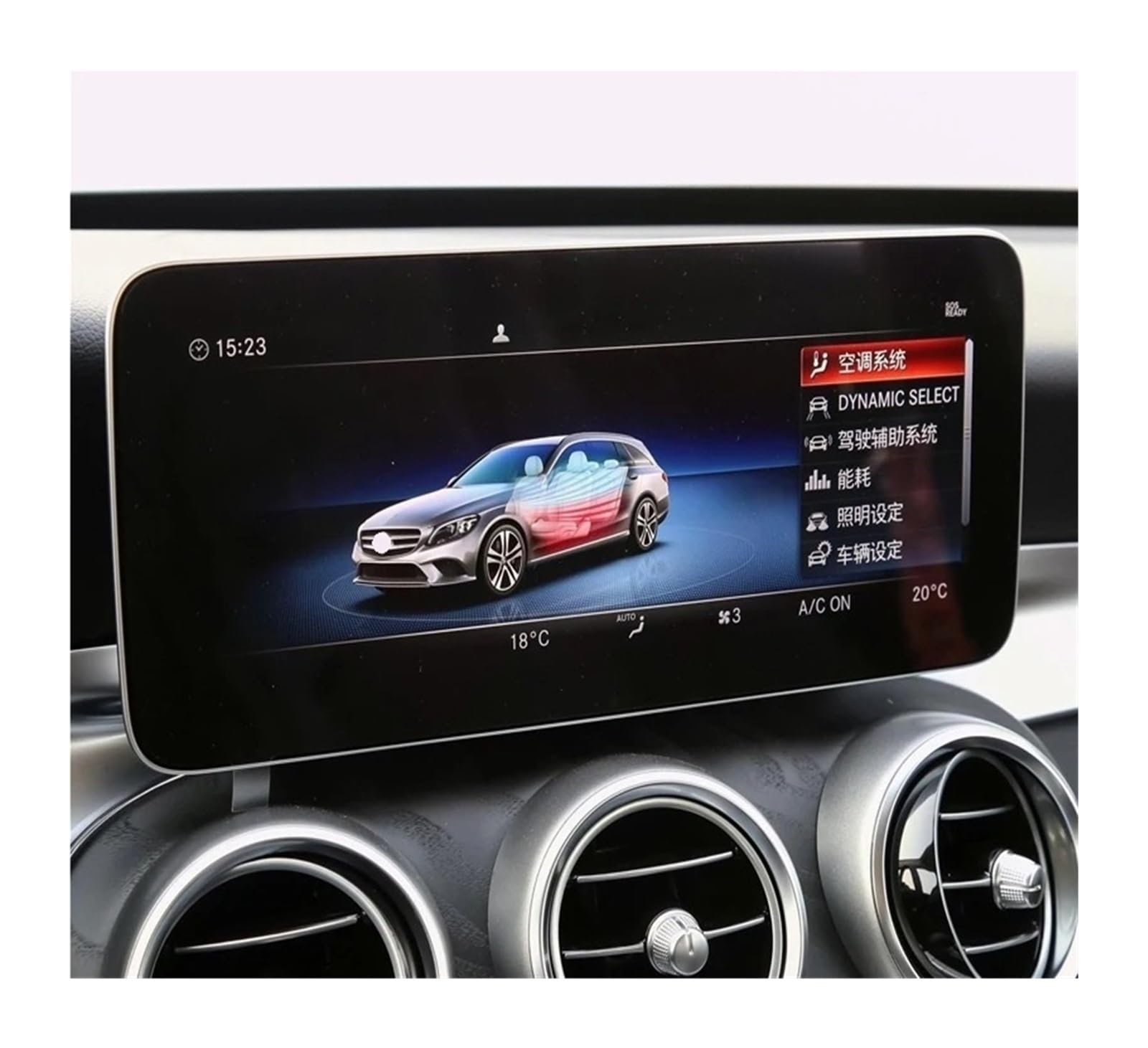 GPS Displayschutzfolie Für Benz Für C-klasse W205 2019 2020 Auto Navigation Gehärtetem Glas LCD Screen Schutz Film Aufkleber Dashboard Schutz Instrumententafel Schutzfolie(Navigation Glass) von Lhdktee