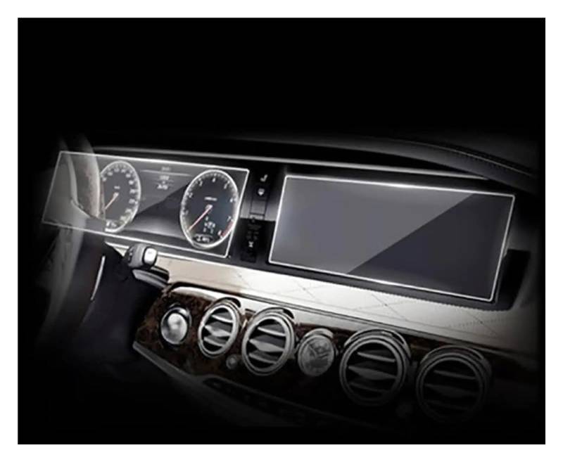 GPS Displayschutzfolie Für Benz W221 W222 S350L-S500 2014–2017, GPS-Navigation, Gehärtetes Glas Und Armaturenbrett-Displayschutzfolie (2 Stück) Instrumententafel Schutzfolie von Lhdktee