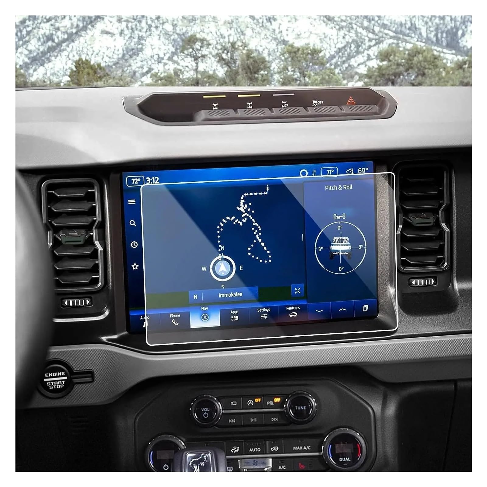 GPS Displayschutzfolie Für Ford Für Bronco 2021-2023 12 Zoll Auto GPS Navigation Gehärtetes Glas Bildschirm Film Schutz Instrumententafel Schutzfolie von Lhdktee