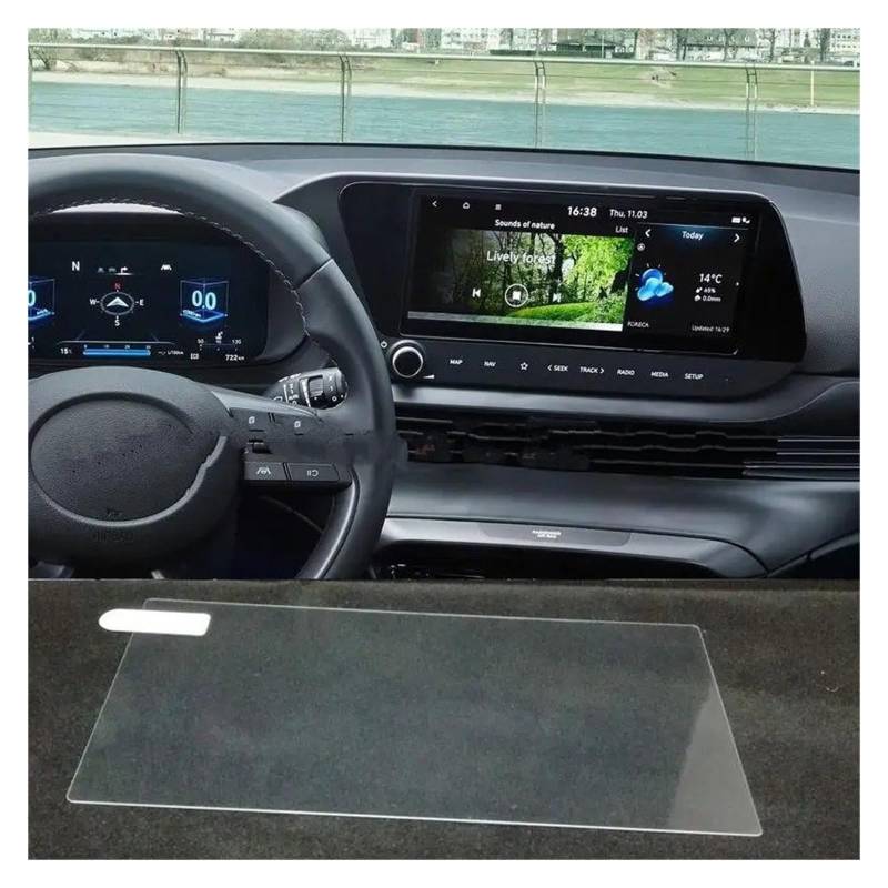 GPS Displayschutzfolie Für Hyundai Für Bayon 2022 10,25 Zoll Auto Radio GPS Navigation Gehärtetem Glas Screen Protector Film Auto Innen Zubehör Instrumententafel Schutzfolie von Lhdktee