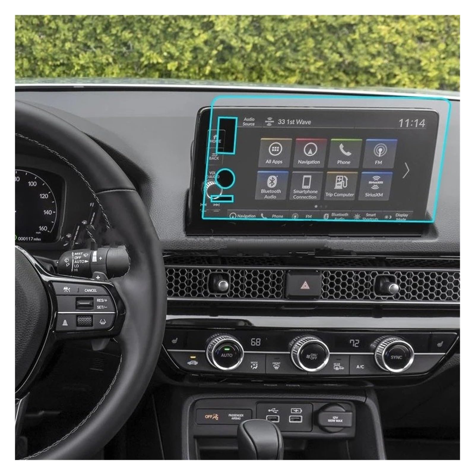 GPS Displayschutzfolie Gehärtetem Glas Film Für Civic Für Sport Für Limousine 2022 Auto Radio GPS Navigation Screen Protector Innen Zubehör Instrumententafel Schutzfolie(9 inch) von Lhdktee