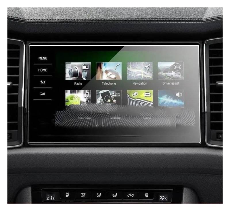 GPS Displayschutzfolie Gehärtetem Glas Screen Protector Film Für Skoda Für Kodiaq 2021 9,2 Zoll Auto Radio GPS Navigation Innen Zubehör Instrumententafel Schutzfolie von Lhdktee