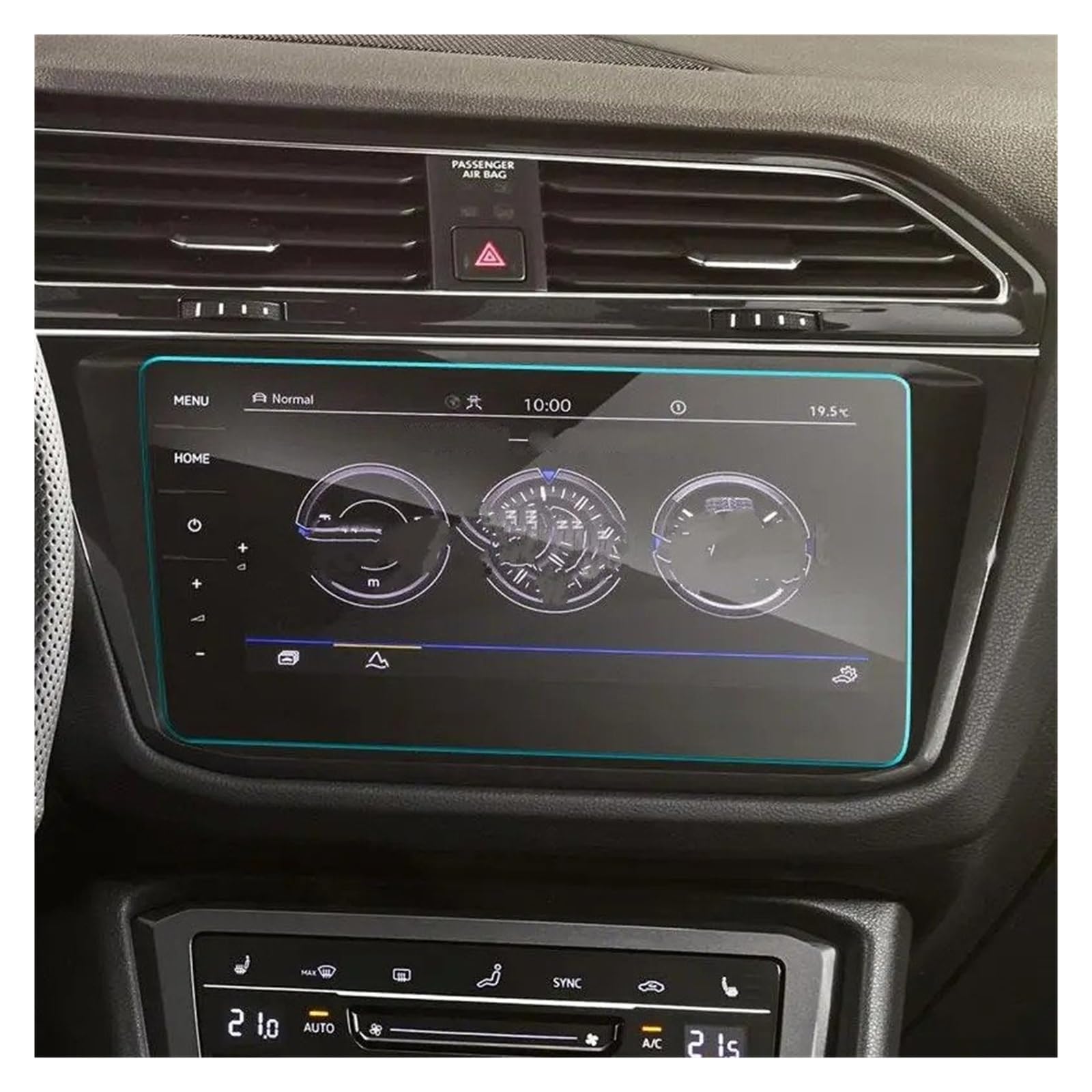 GPS Displayschutzfolie Gehärtetem Glas Screen Protector Für VW Für Tiguan Für SEL 2021 2022 Auto Digital Cockpit Infotainment Zentrale Steuerung Film Instrumententafel Schutzfolie(9.2 inch) von Lhdktee