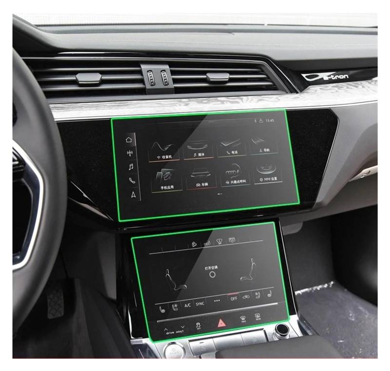 GPS Displayschutzfolie Gehärtetes Glas LCD-Bildschirm-Schutzfilm-Aufkleber für E-tron 2018–2021, Auto-GPS-Navigation, Armaturenbrett-Schutz, Zubehör Instrumententafel Schutzfolie(Navigation Glass) von Lhdktee